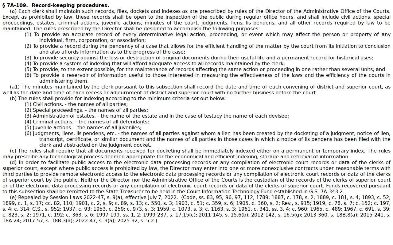 Macon County docket search clerk record statute