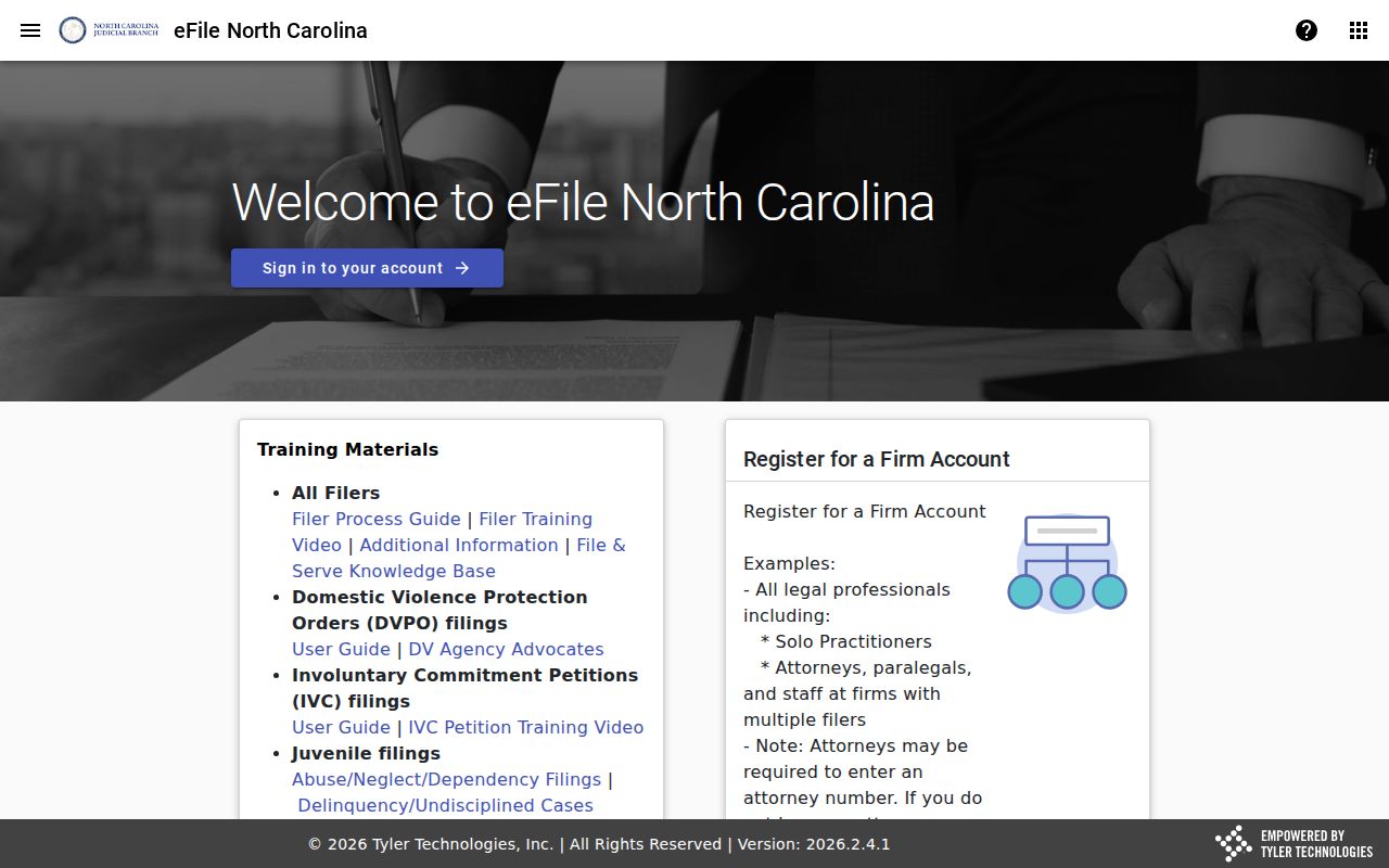 Macon County case search related North Carolina File and Serve screen