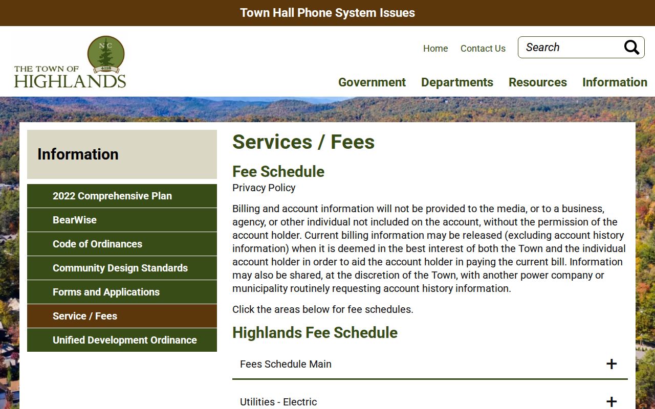 Highlands court records parking and loading citation fees