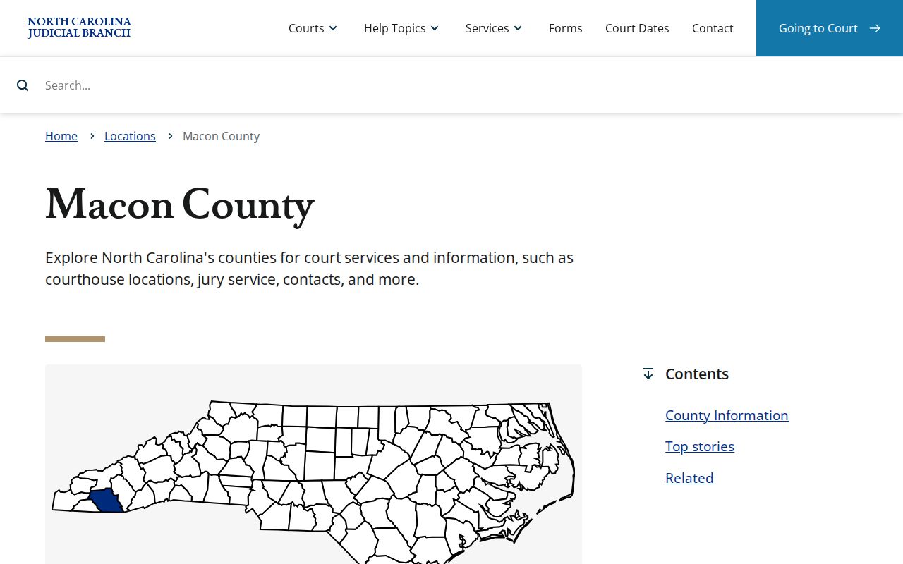 Macon County court docket services landing page