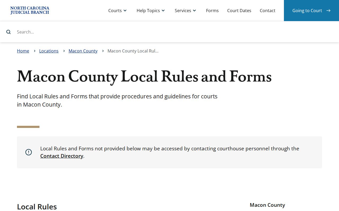Macon County criminal court docket local rules resource
