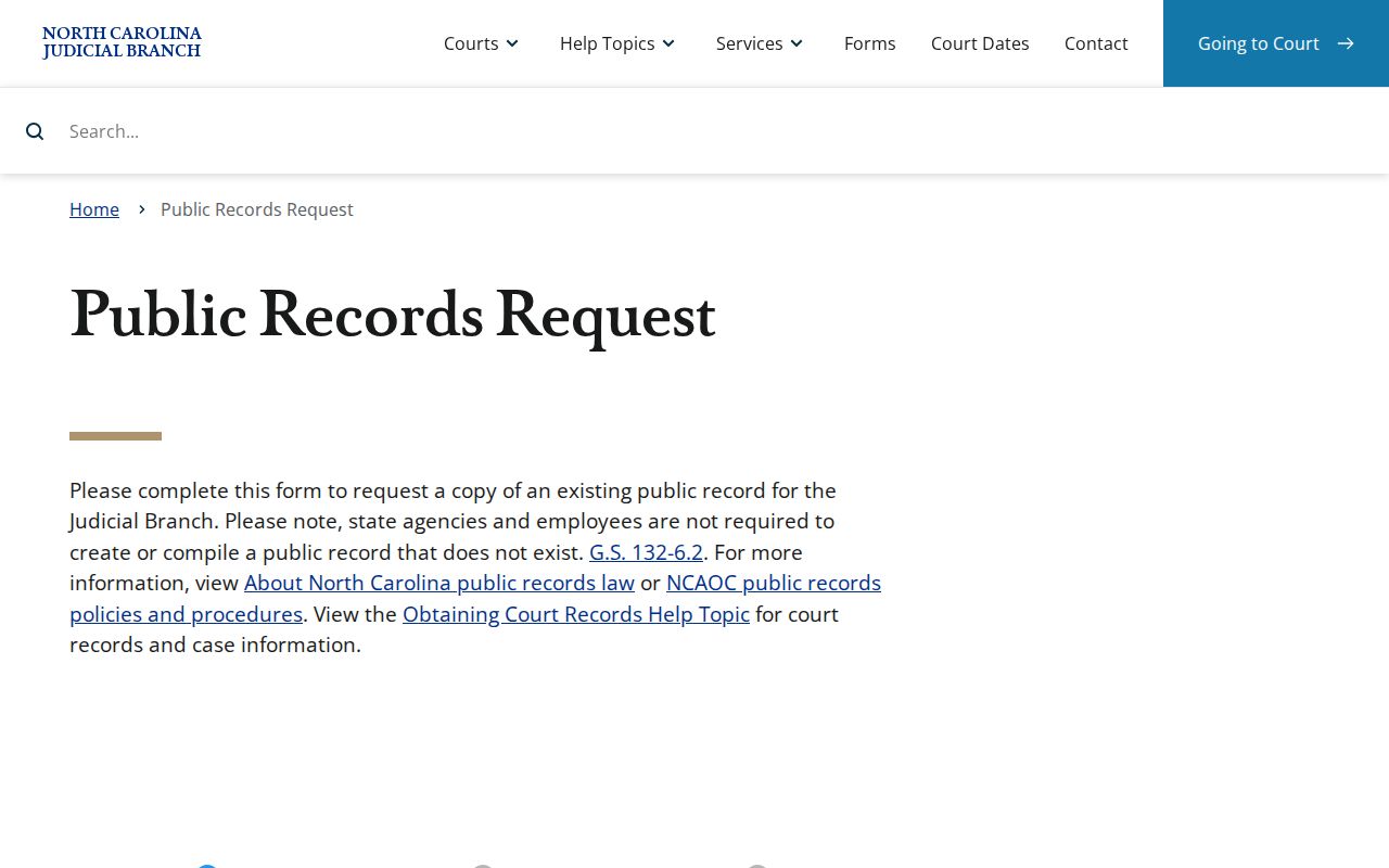Macon County court records NCAOC public records request form notice