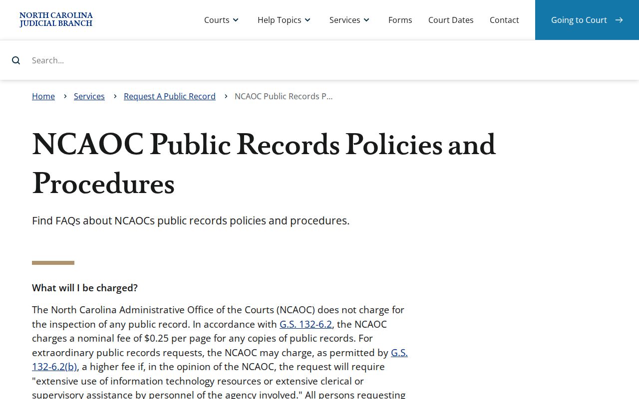 Macon County court records NCAOC records policy screen