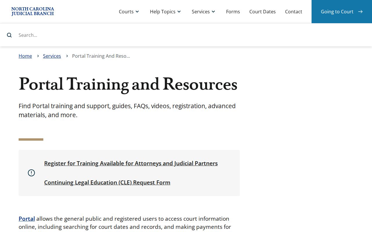 Macon County docket search Portal training resources screen