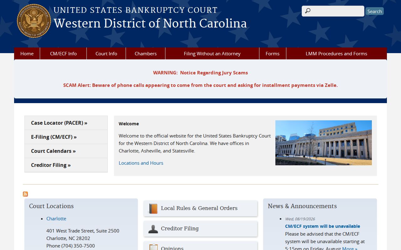 Macon County court records related Western North Carolina bankruptcy court page